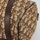 Christian Dior Trotter Canvas Boston Bag Brown Gold Auth bs34246-9