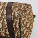 Christian Dior Trotter Canvas Boston Bag Brown Gold Auth bs34246-15