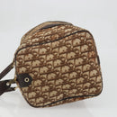 Christian Dior Trotter Canvas Boston Bag Brown Gold Auth bs34246-4
