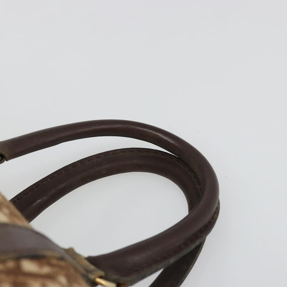 Christian Dior Trotter Canvas Boston Bag Brown Gold Auth bs34246