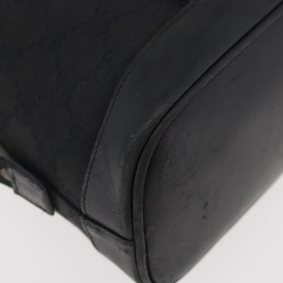 GUCCI GG Canvas Hand Bag Black Gold 92734 Auth bs34247