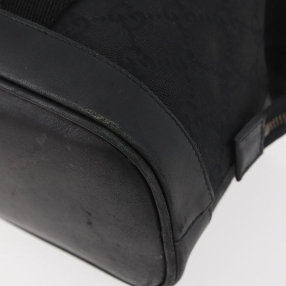 GUCCI GG Canvas Hand Bag Black Gold 92734 Auth bs34247