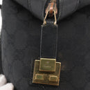 GUCCI GG Canvas Hand Bag Black Gold 92734 Auth bs34247-10