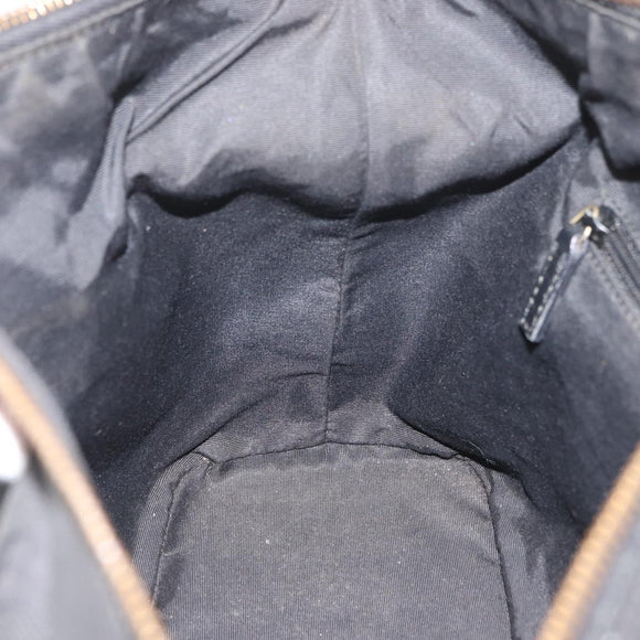 GUCCI GG Canvas Hand Bag Black Gold 92734 Auth bs34247