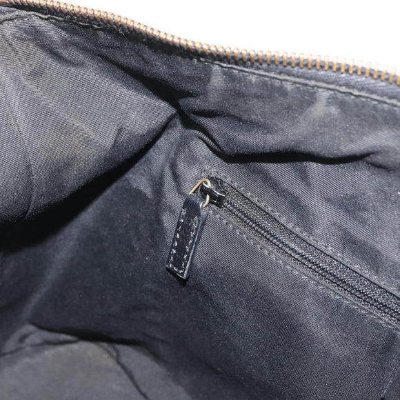 GUCCI GG Canvas Hand Bag Black Gold 92734 Auth bs34247