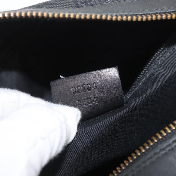 GUCCI GG Canvas Hand Bag Black Gold 92734 Auth bs34247