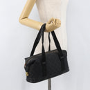 GUCCI GG Canvas Hand Bag Black Gold 92734 Auth bs34247-22
