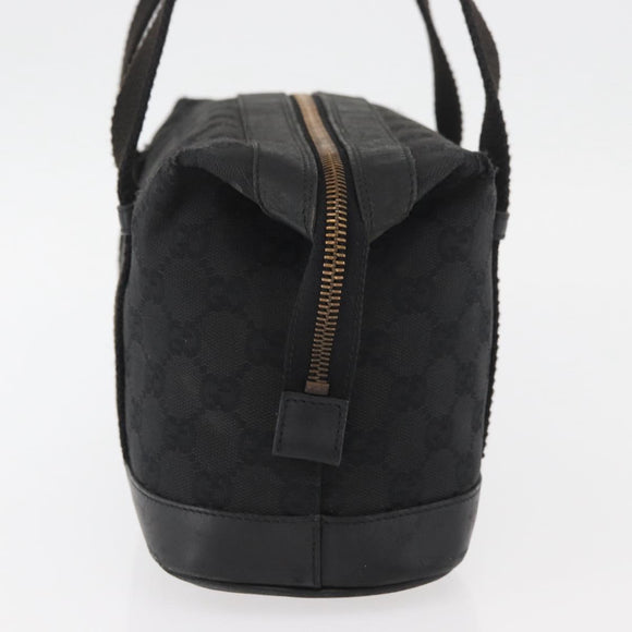GUCCI GG Canvas Hand Bag Black Gold 92734 Auth bs34247