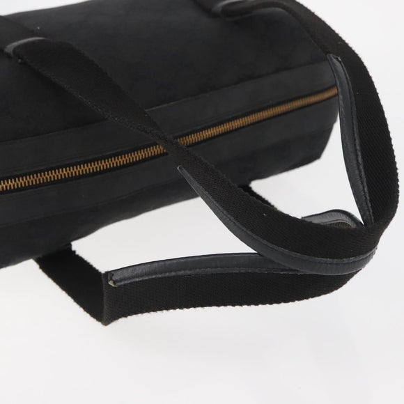 GUCCI GG Canvas Hand Bag Black Gold 92734 Auth bs34247