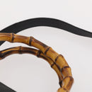 GUCCI Bamboo Hand Bag Suede 2way Black Gold 002 2855 0322 0 Auth bs34248-9