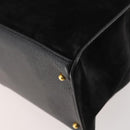 GUCCI Bamboo Hand Bag Suede 2way Black Gold 002 2855 0322 0 Auth bs34248-17