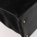 GUCCI Bamboo Hand Bag Suede 2way Black Gold 002 2855 0322 0 Auth bs34248-10