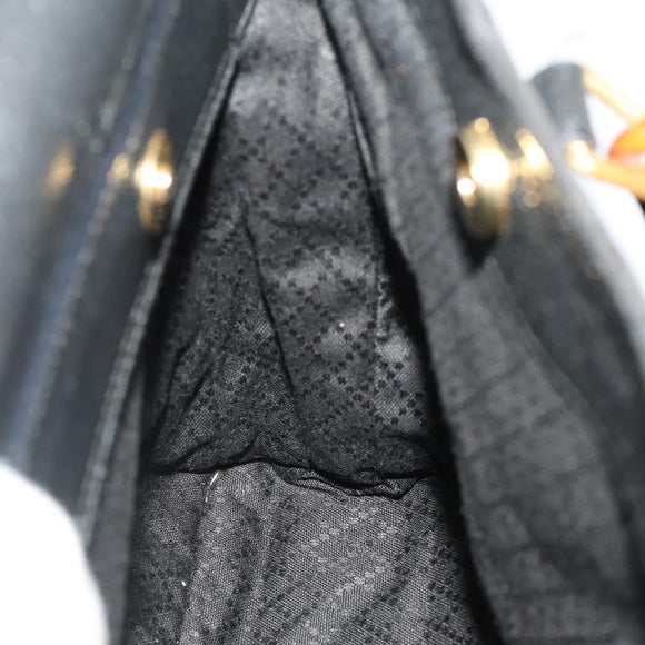 GUCCI Bamboo Hand Bag Suede 2way Black Gold 002 2855 0322 0 Auth bs34248