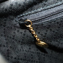 GUCCI Bamboo Hand Bag Suede 2way Black Gold 002 2855 0322 0 Auth bs34248-21