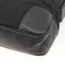 GUCCI GG Canvas Guccissima Shoulder Bag Leather Black Silver 162783 Auth bs34249-12