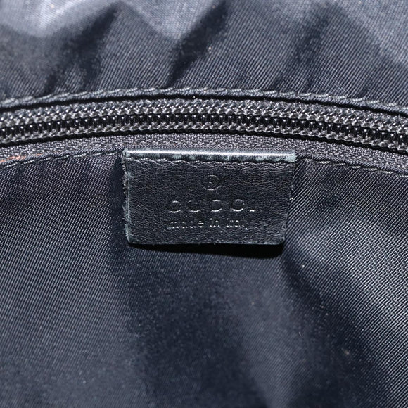 GUCCI GG Canvas Guccissima Shoulder Bag Leather Black Silver 162783 Auth bs34249
