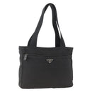 PRADA Tote Bag Nylon Black Silver Auth bs34250-1