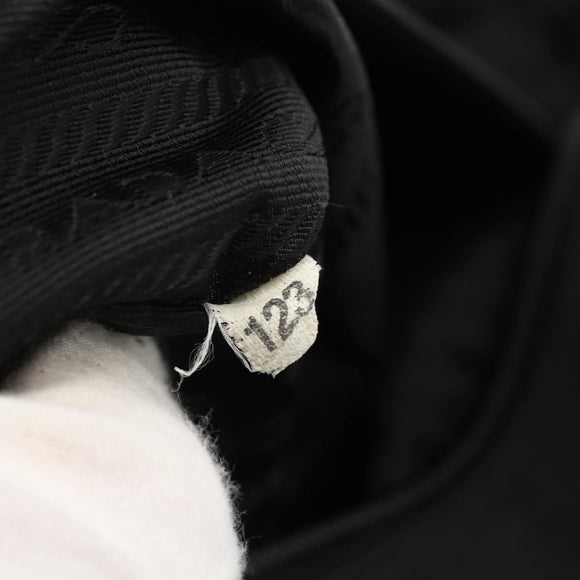 PRADA Tote Bag Nylon Black Silver Auth bs34250