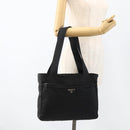 PRADA Tote Bag Nylon Black Silver Auth bs34250-24