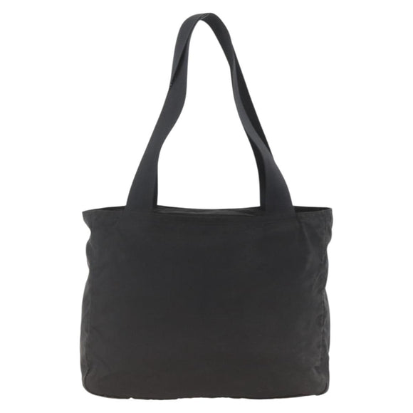 PRADA Tote Bag Nylon Black Silver Auth bs34250