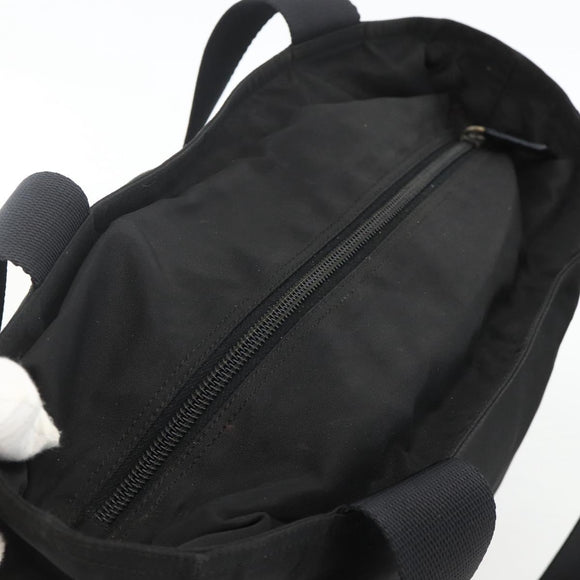 PRADA Tote Bag Nylon Black Silver Auth bs34250