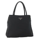 PRADA Hand Bag Nylon Black Silver Auth bs34251-1