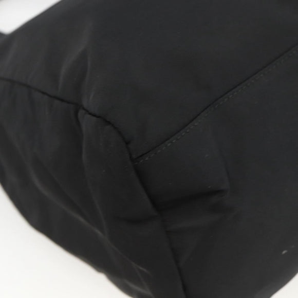 PRADA Hand Bag Nylon Black Silver Auth bs34251