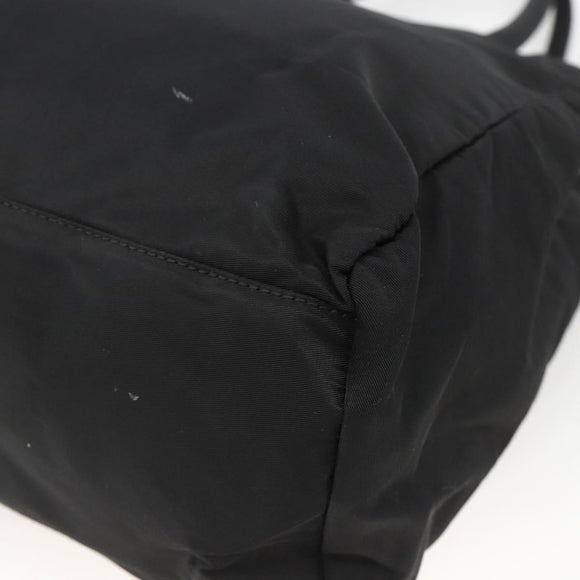PRADA Hand Bag Nylon Black Silver Auth bs34251