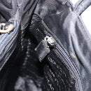 PRADA Hand Bag Nylon Black Silver Auth bs34251-21