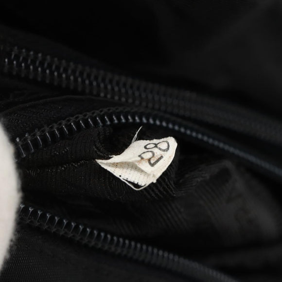 PRADA Hand Bag Nylon Black Silver Auth bs34251