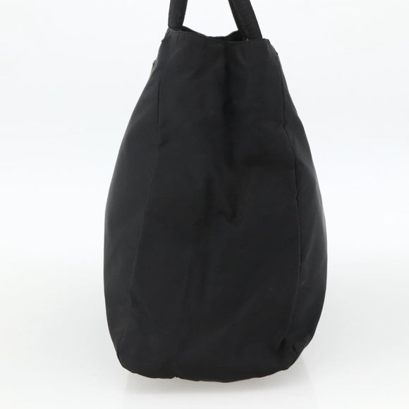 PRADA Hand Bag Nylon Black Silver Auth bs34251