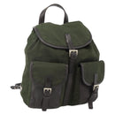 PRADA Backpack Nylon Green Silver Auth bs34256-1