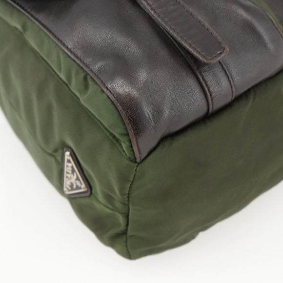 PRADA Backpack Nylon Green Silver Auth bs34256
