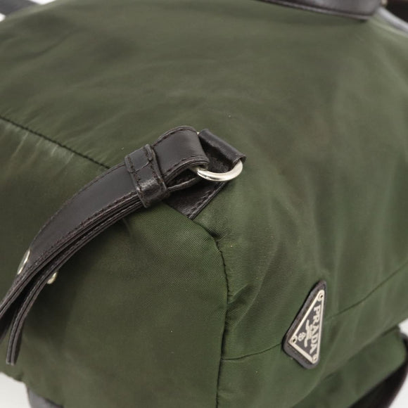 PRADA Backpack Nylon Green Silver Auth bs34256