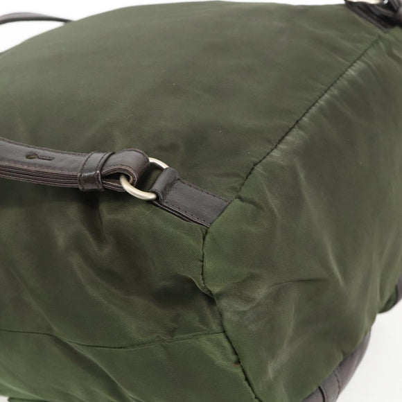 PRADA Backpack Nylon Green Silver Auth bs34256