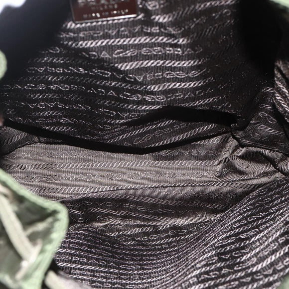 PRADA Backpack Nylon Green Silver Auth bs34256