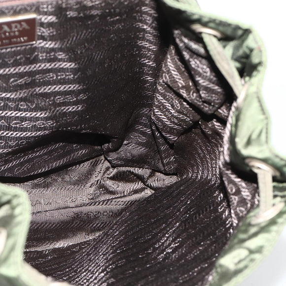 PRADA Backpack Nylon Green Silver Auth bs34256