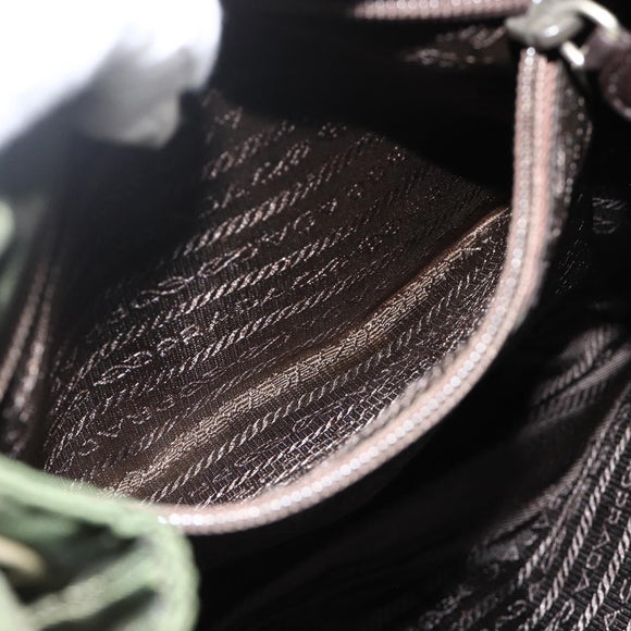 PRADA Backpack Nylon Green Silver Auth bs34256