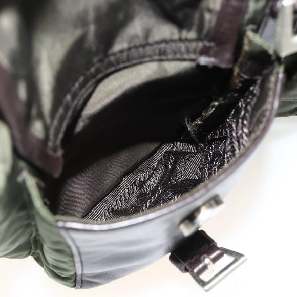 PRADA Backpack Nylon Green Silver Auth bs34256