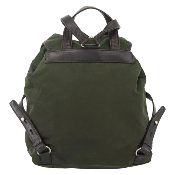 PRADA Backpack Nylon Green Silver Auth bs34256