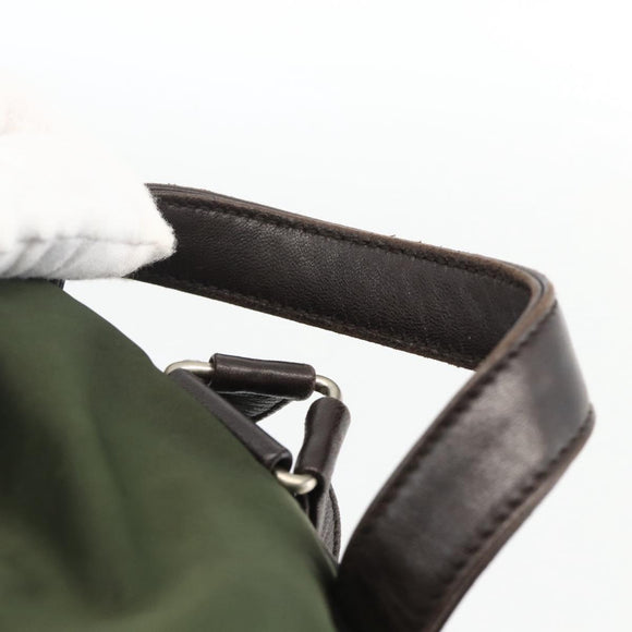 PRADA Backpack Nylon Green Silver Auth bs34256