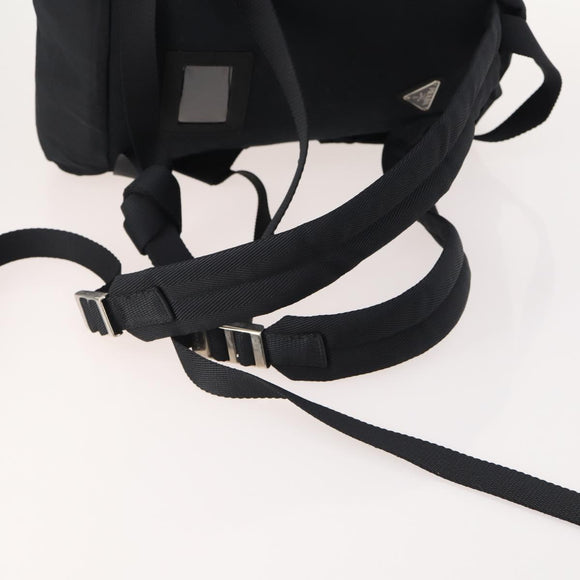 PRADA Backpack Nylon Black Silver Auth bs34260