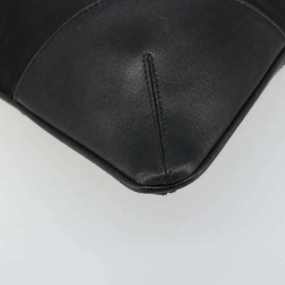 PRADA Hand Bag Nylon Black Silver Auth bs34261