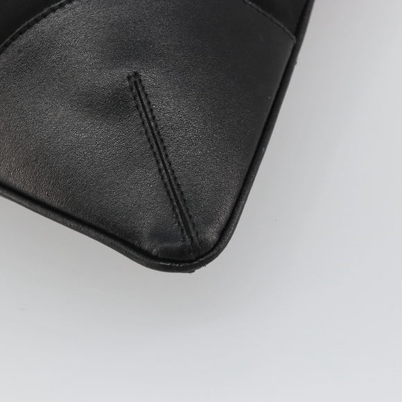 PRADA Hand Bag Nylon Black Silver Auth bs34261