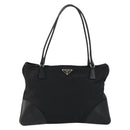 PRADA Hand Bag Nylon Black Silver Auth bs34261-13