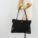 PRADA Hand Bag Nylon Black Silver Auth bs34261-23