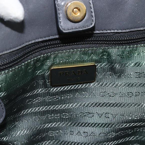 PRADA Hand Bag Nylon 2way Green Gold Auth bs34262