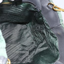PRADA Hand Bag Nylon 2way Green Gold Auth bs34262-18