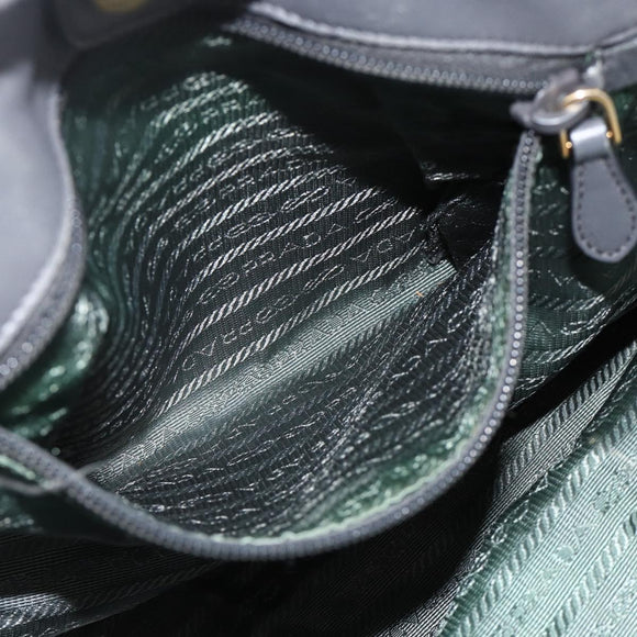 PRADA Hand Bag Nylon 2way Green Gold Auth bs34262