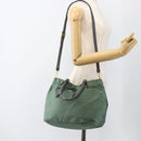 PRADA Hand Bag Nylon 2way Green Gold Auth bs34262-24